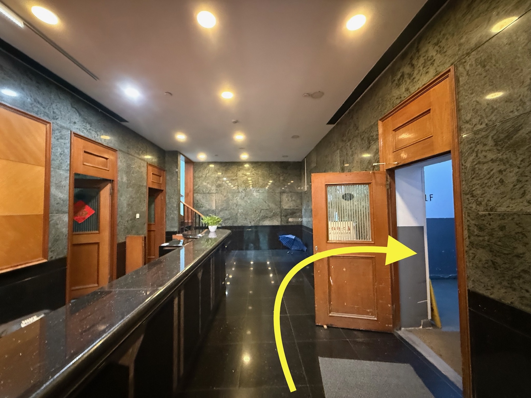 Step 3: hallway leading to the side door