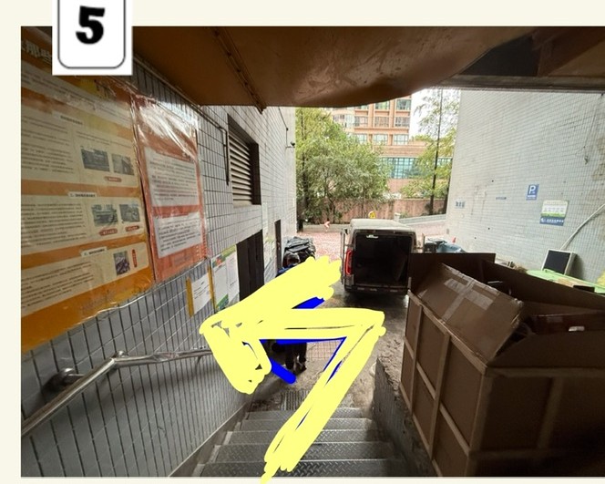 Step 5: down the stairs