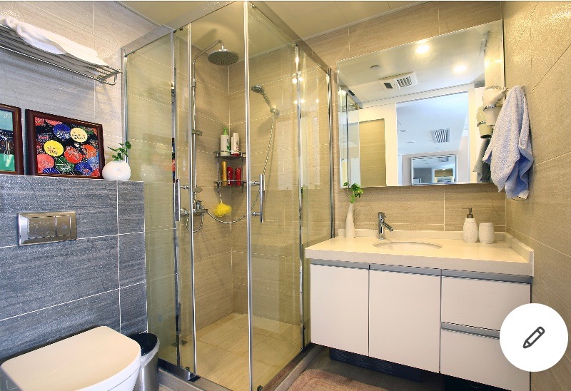 Bathroom with glass shower