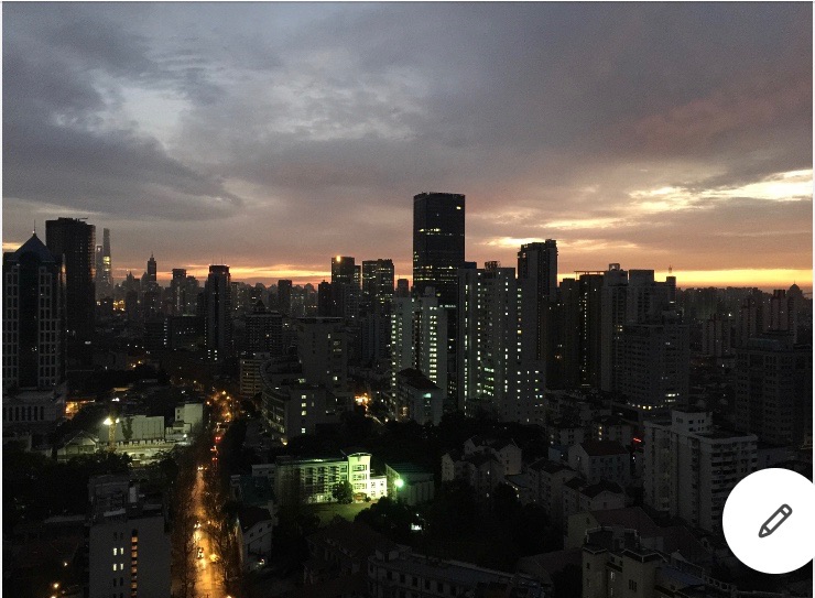 Shanghai skyline after sunset
