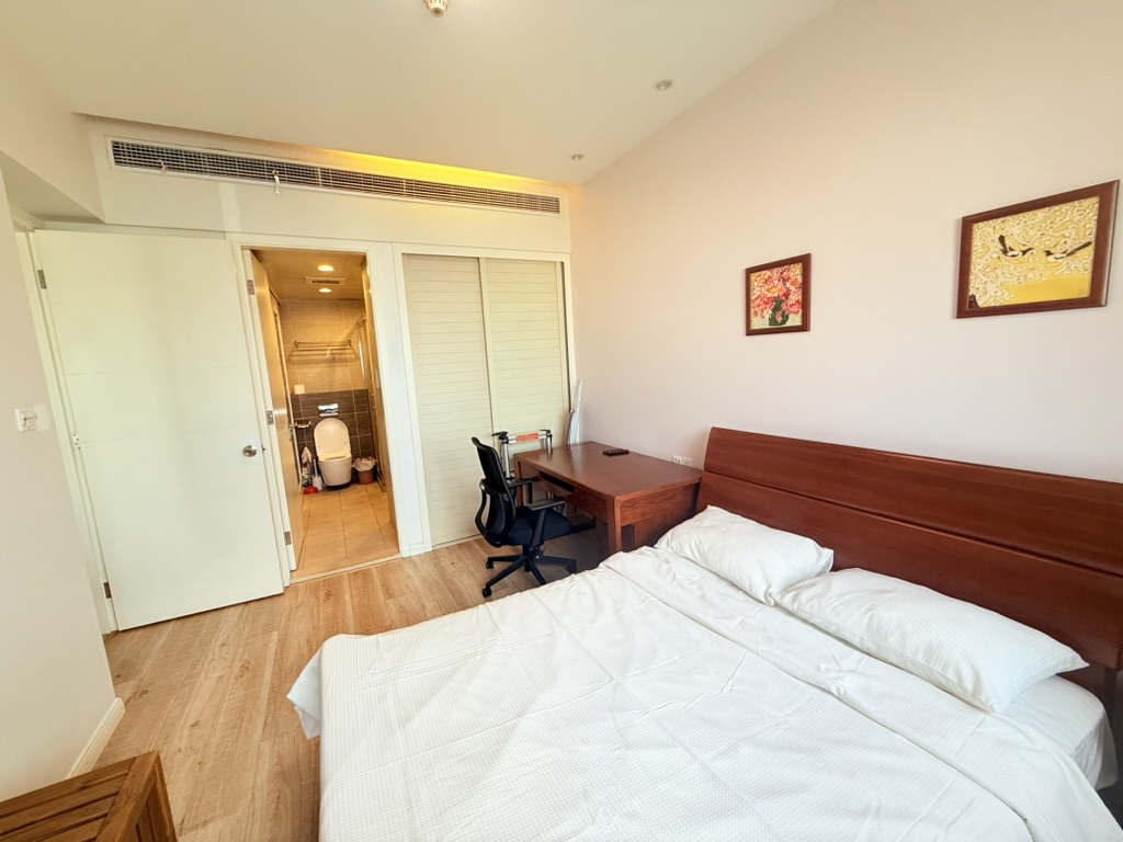 Wide view of bedroom and ensuite