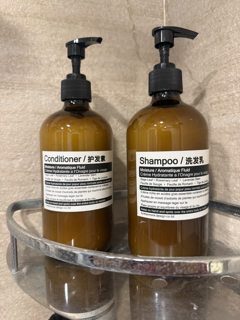 Shampoo and conditioner in the shower